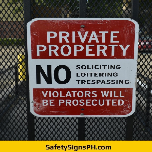 Private Property Warning Sign