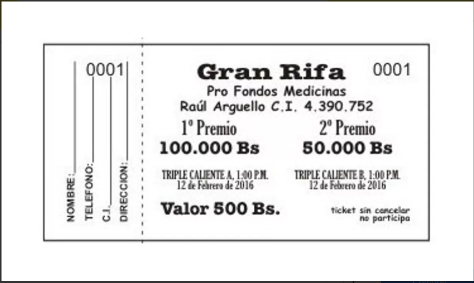 Plantilla Para Rifas Ticket Boletos Talonarios Images and Photos finder