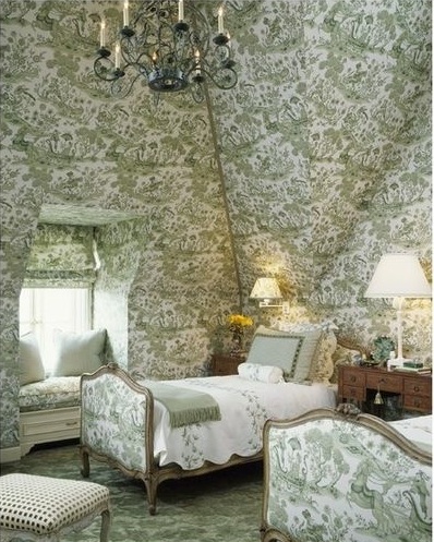 Eye For Design Decorating With Green And White Toile