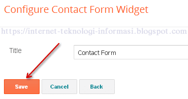 Blogspot Configure Contact Form