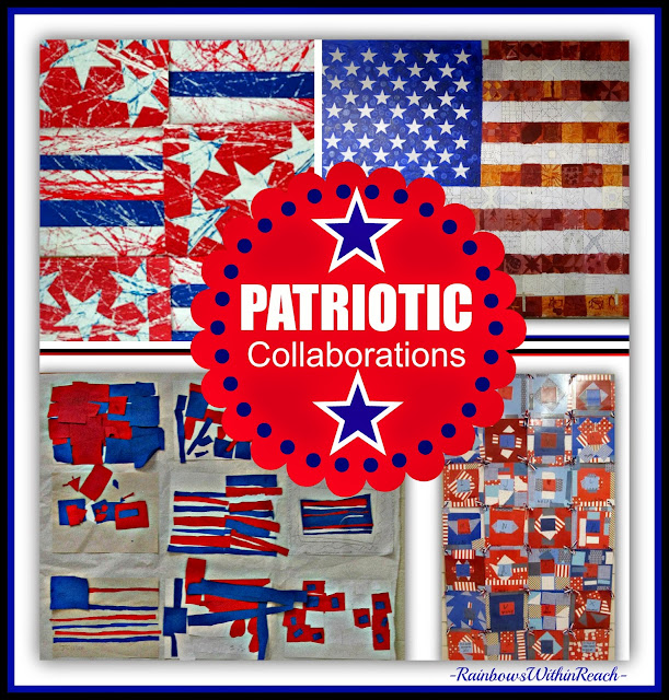 Patriotic Children's Art Collaborations in Response to "Red, White and Blue" by Debbie Clement