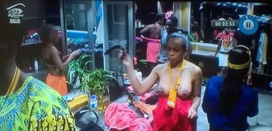 4 Big Brother Naija contestant, TBoss shows off her pierced nipples on TV...18+ (photos/video)
