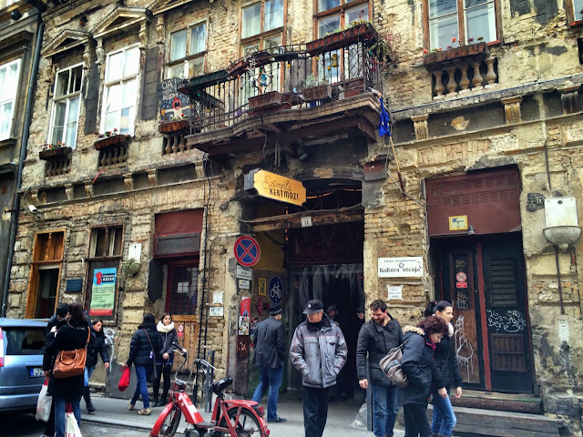 Outside Szimpla Kert ruin bar, Budapest Outside Szimpla Kert ruin bar, Budapest