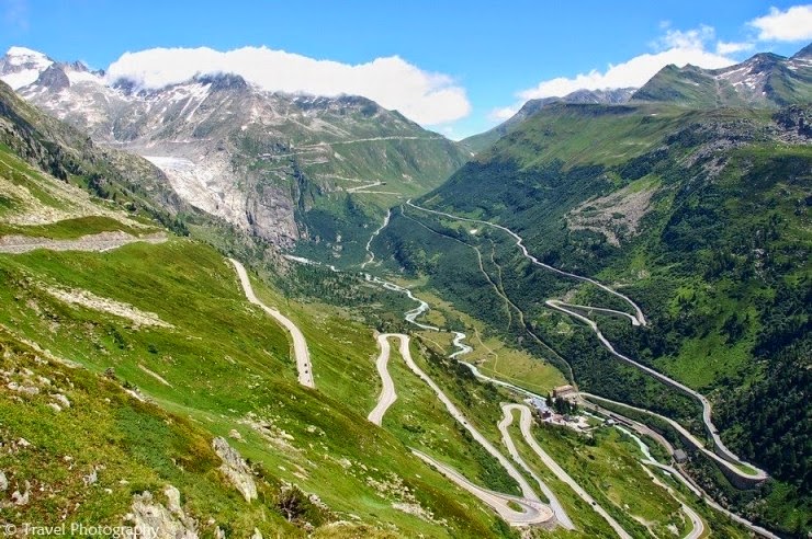 Furka Pass – the Most Scenic Ride in the Swiss Alps, Switzerland Furka Pass – the Most Scenic Ride in the Swiss Alps, Switzerland