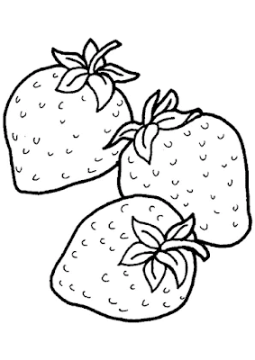 Gambar Mewarnai Buah Strawberry Untuk Anak PAUD dan TK