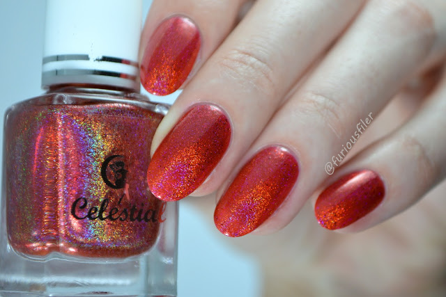 celestial cosmetics valyrio collection dracarys red holographic glitter