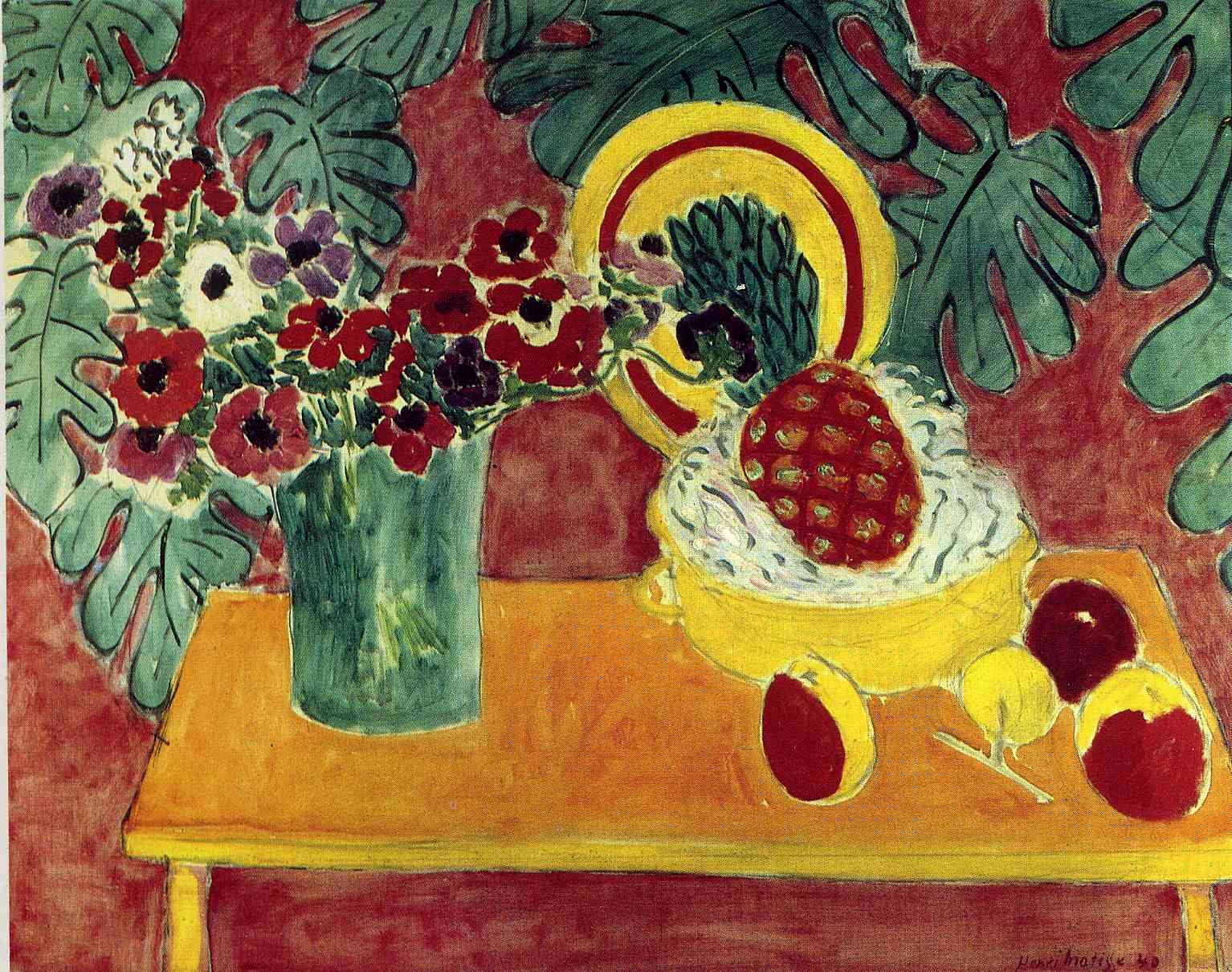Flores y Palabras: Matisse: Piña y anémonas
