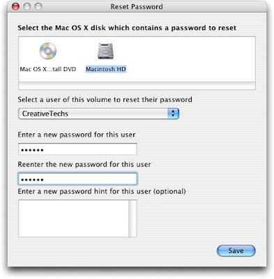 Apple Password reset using Install DVD Apple Password reset using Install DVD