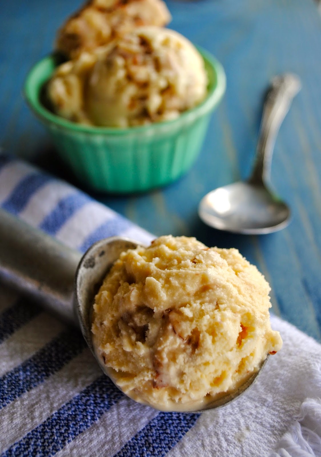 for love of coffee Browned Butter Ice Cream with Almond Brittle