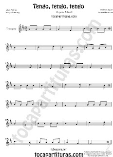  Trompeta y Fliscorno Partitura de Tengo, tengo, tengo Canción popular infantil  Sheet Music for Trumpet and Flugelhorn Music Scores