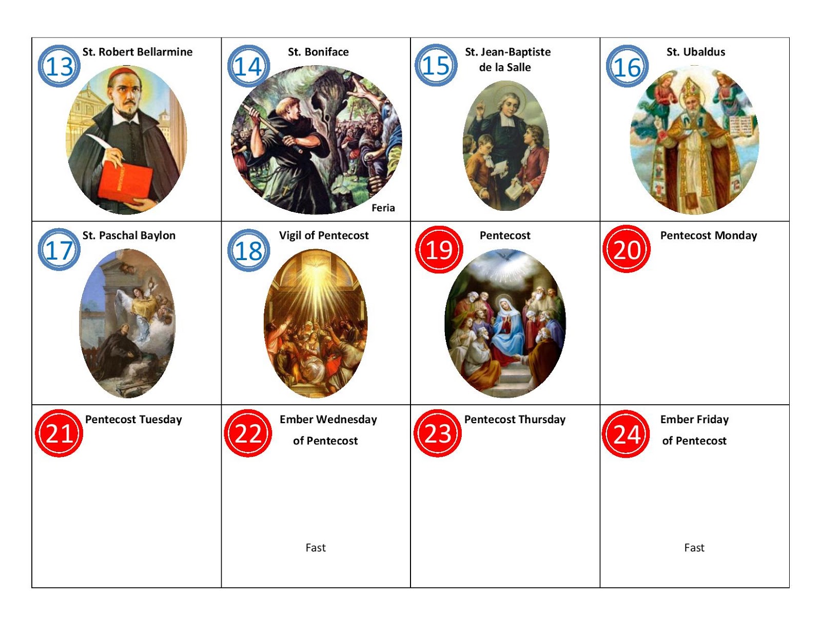 Memories of a Catholic Wife & Mother Saints for May Calendar
