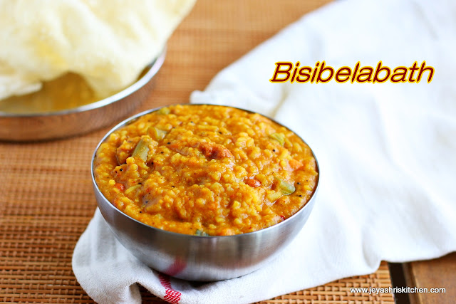 Jeyashri's Kitchen: BISIBELABATH RECIPE | HOW TO MAKE BISI BELE BATH