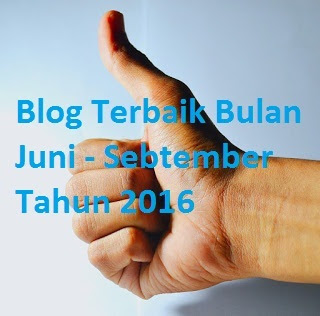 3 Blog Terbaik Bulan Juni - Sebtember 2016 Versi SL Blogger