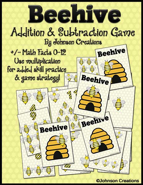 Johnson Creations: Beehive Addition & Subtraction Math Game