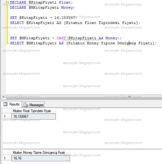 Technical Notes TSQL’de decimal/numeric ve float veri tipleri
