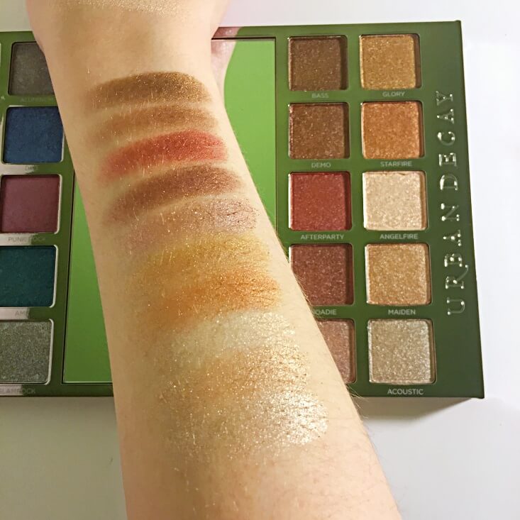 Urban Decay Heavy Metals Metallic Eyeshadow Palette swatches Urban Decay Heavy Metals Metallic Eyeshadow Palette swatches