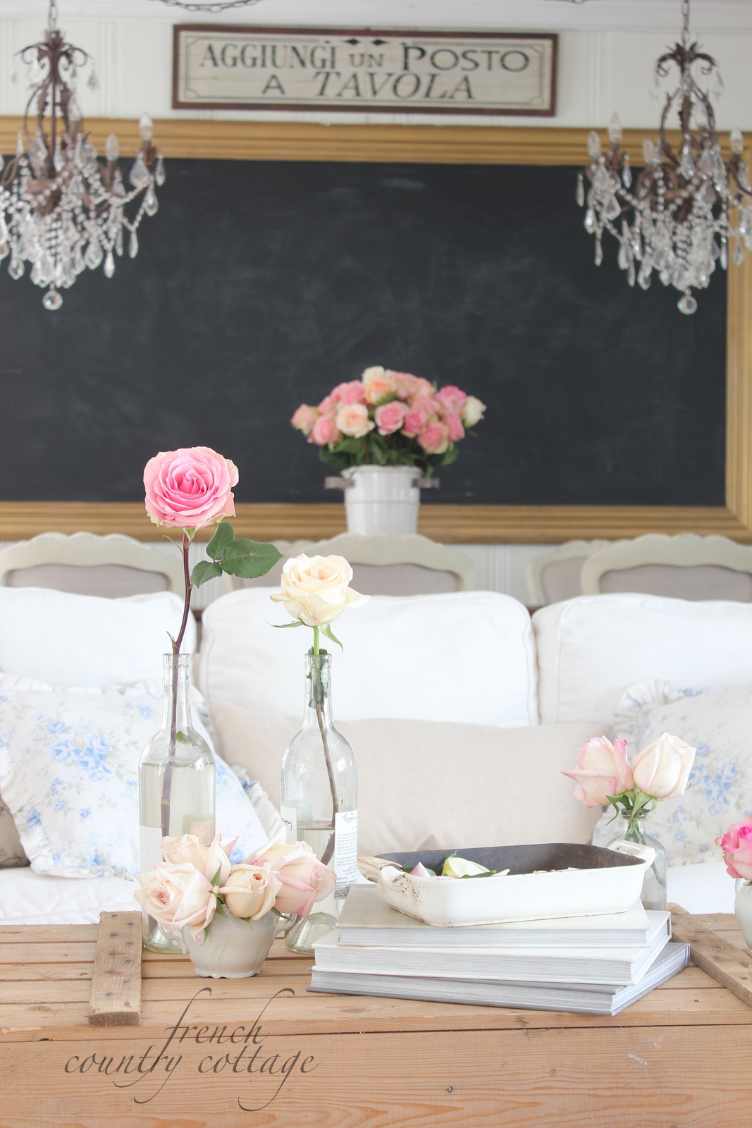White Slipcovers French Country Cottage
