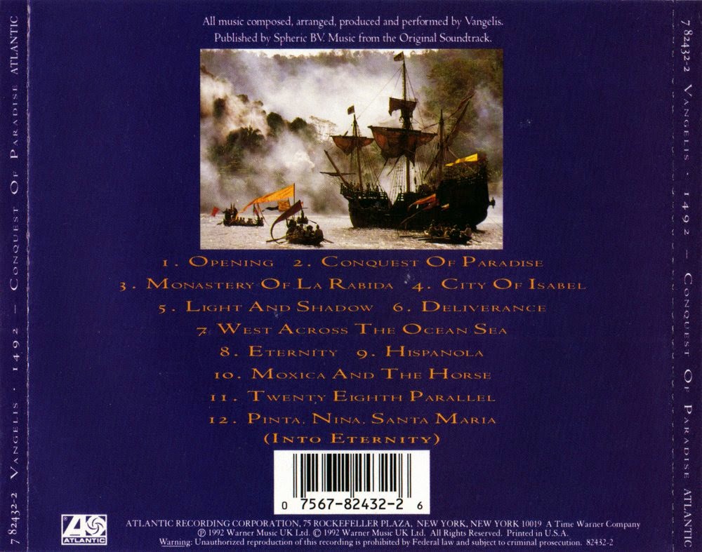 écouter L'album Vangelis 1492 : Christophe Colomb Affiches - Photos d'exploitation - Bandes annonces: 1492 : Christophe