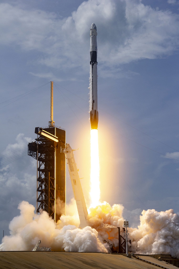 A Falcon 9 rocket carrying the Crew Dragon capsule Endeavour lifts off from Launch Complex 39A at NASA's Kennedy Space Center in Florida...on May 30, 2020. A Falcon 9 rocket carrying the Crew Dragon capsule Endeavour lifts off from Launch Complex 39A at NASA's Kennedy Space Center in Florida...on May 30, 2020.