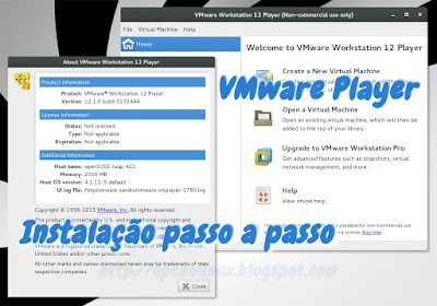 Instalação do VMware Player no openSUSE, CentOS 7, Debian 8 e Ubuntu 14.04