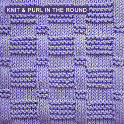 Simple knit and purl pattern for knitting in the round  | knitpurlstitches.com