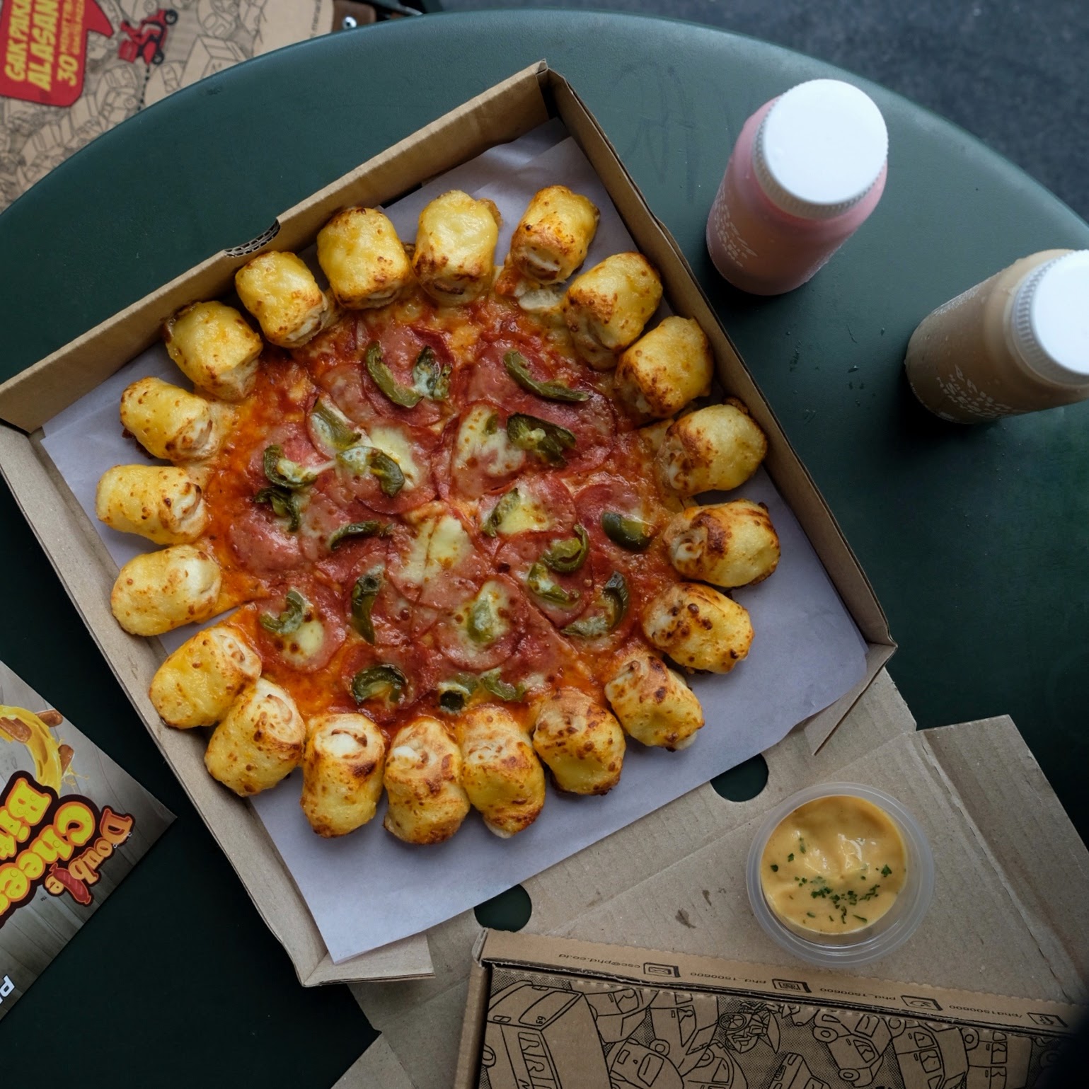 Ruth and Fiona's Lunch Getaway Pepperoni Jalapeno Pizza and Double