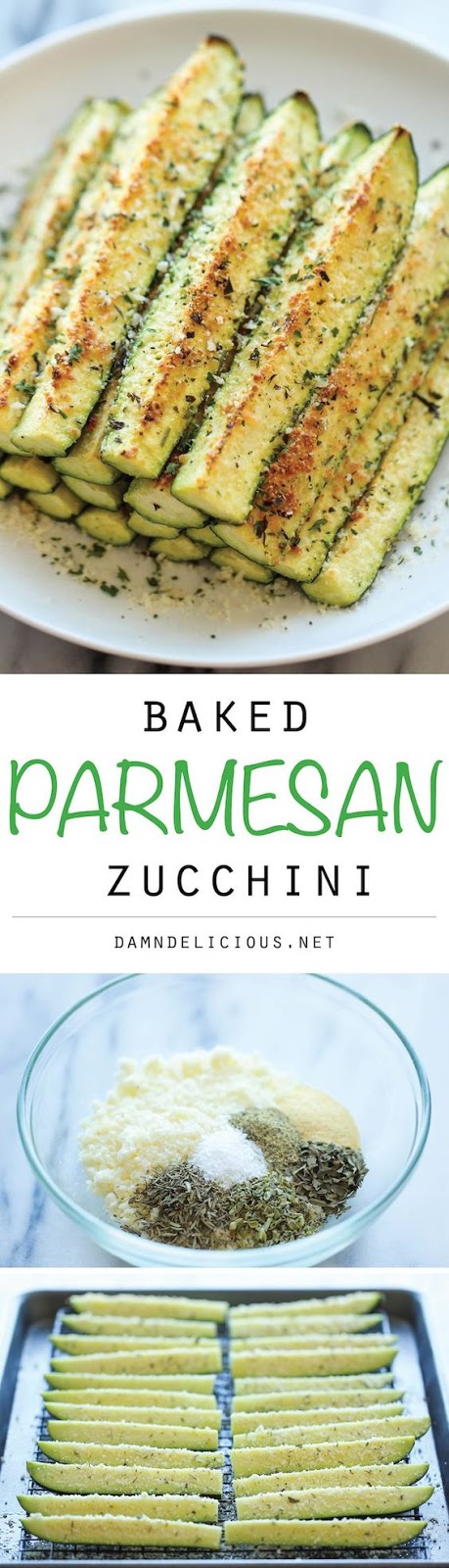 Baked Parmesan Zucchini - Crisp, tender zucchini sticks oven-roasted to perfection. It's healthy, nutritious and completely addictive!#healthyfood #esyhealthyfoods