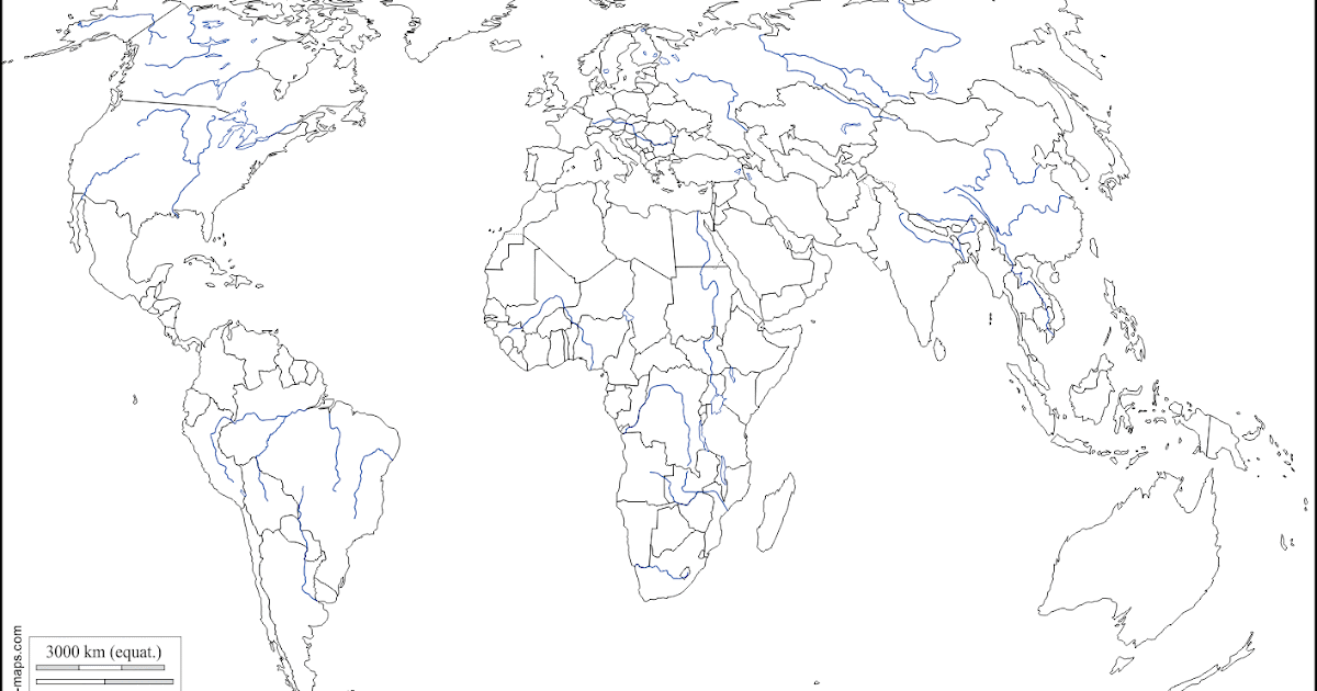 خريطة العالم الصماء للطباعة Kharita Blog