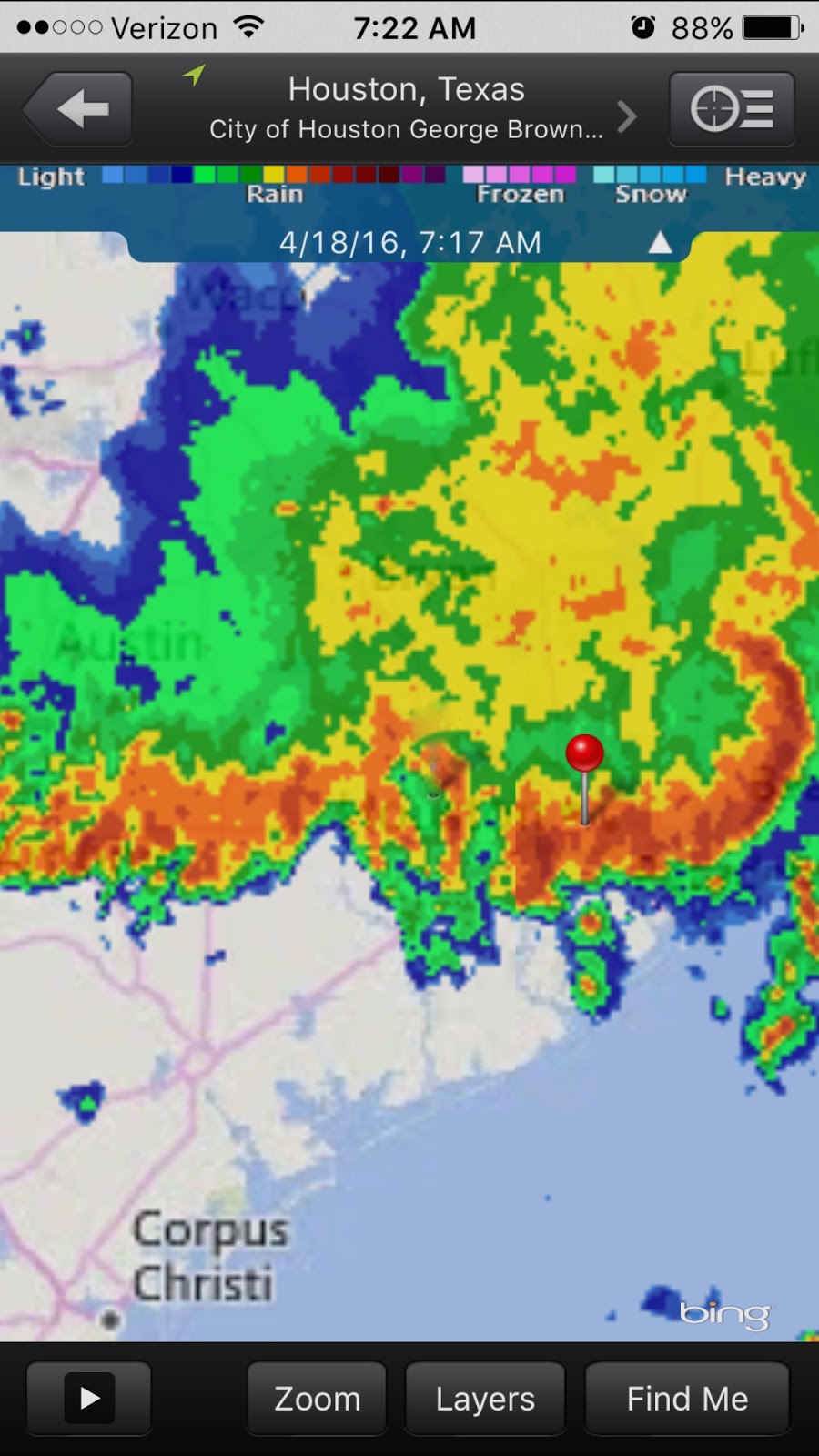 the dot is us downtown i wish this radar was animated the rain has not stopped it s what they call a self sustaining storm one weather person said it is the dot is us downtown i wish this radar was animated the rain has not stopped it s what they call a self sustaining storm one weather person said it is
