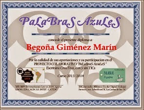 Diploma participación Proyecto Educativo PaLaBraS AzuLeS
