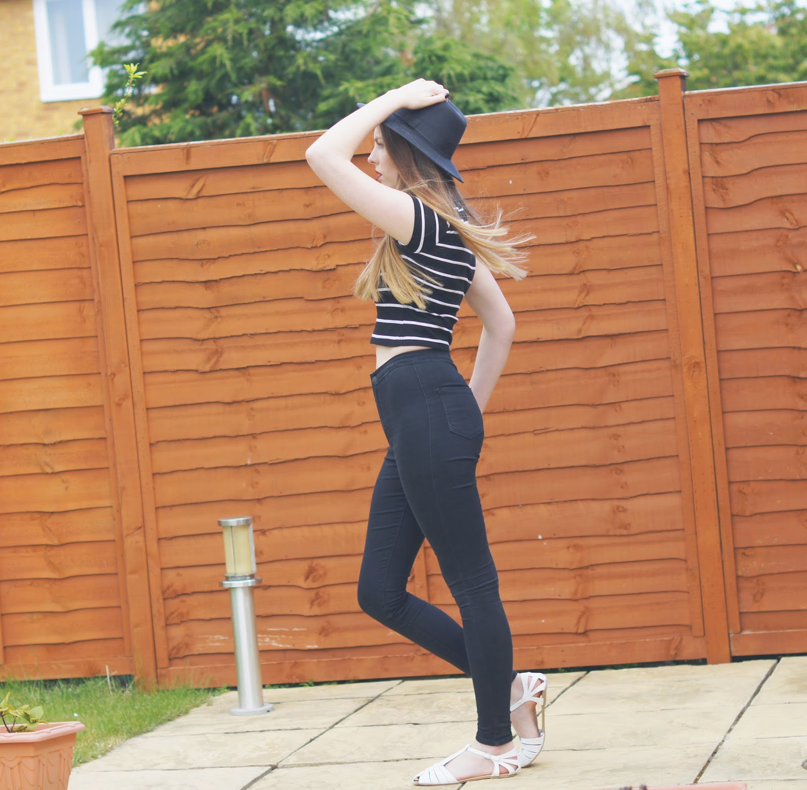 striped crop and joni jeans