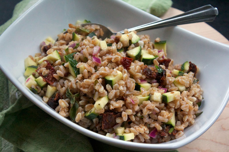 A Less Processed Life What's On the Side Farro Salad with Sundried