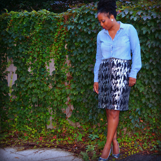 thrift and style a sequin skirt