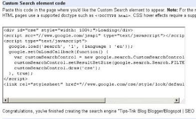 Cara Memasang Widget Google Custom Search Engine di Blog/Website