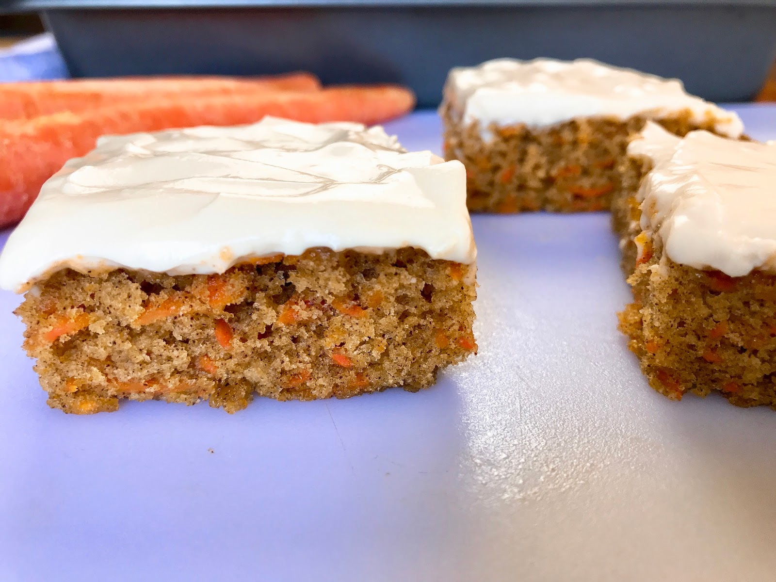 Healthy Carrot Cake Bars with Cream Cheese Frosting