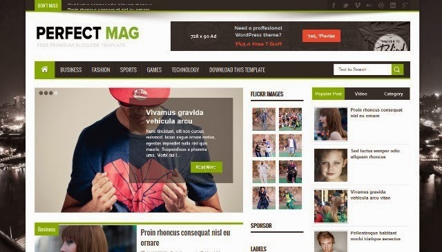Perfect Mag Magazine Blogger Template