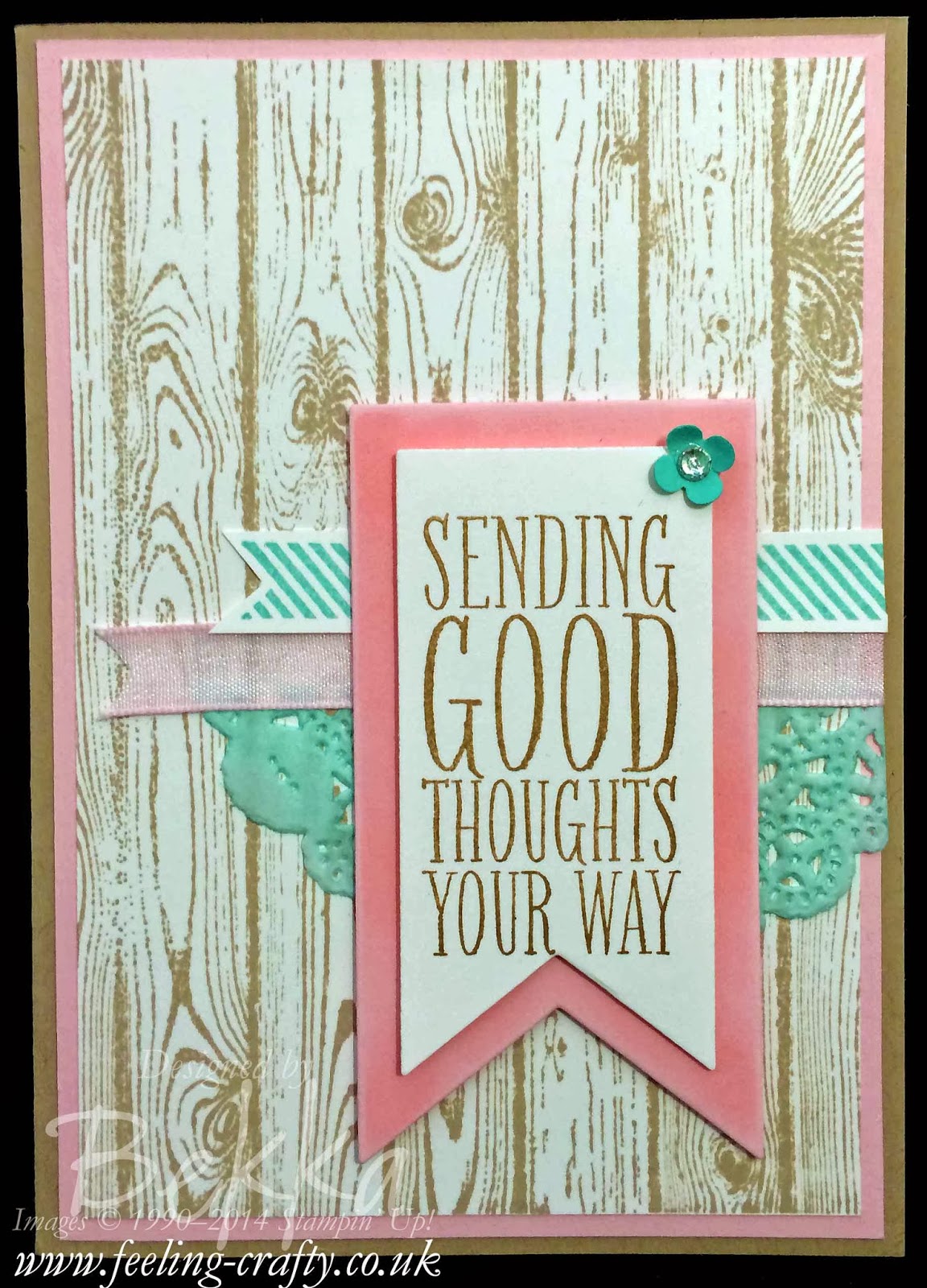 Perfect Pennants on a Hardwood Background by UK based Stampin' Up! Demonstrator Bekka Prideaux - check out her blog for lots of lovely ideas