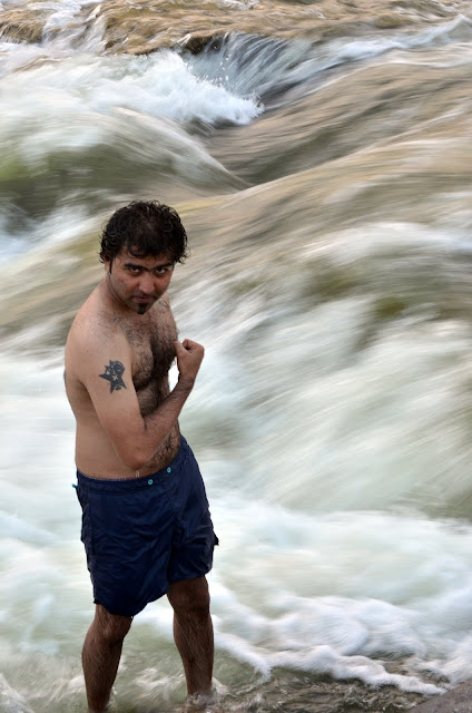 Indian desi wet male man men dude hunk bathing underwear bulge swimming zanzari falls ahmedabad gujarat water