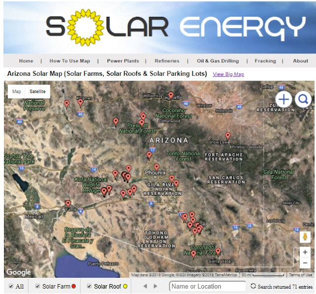 map of solar farms in Arizona
