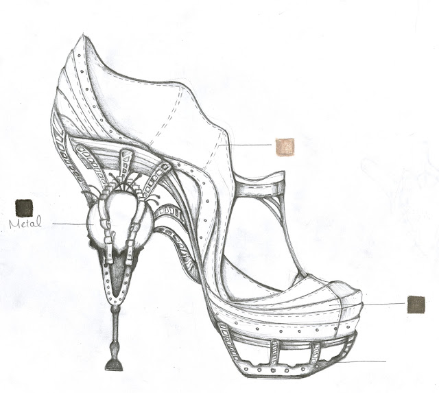 OPHILYA.: Graphite Sketches of Concept Shoes