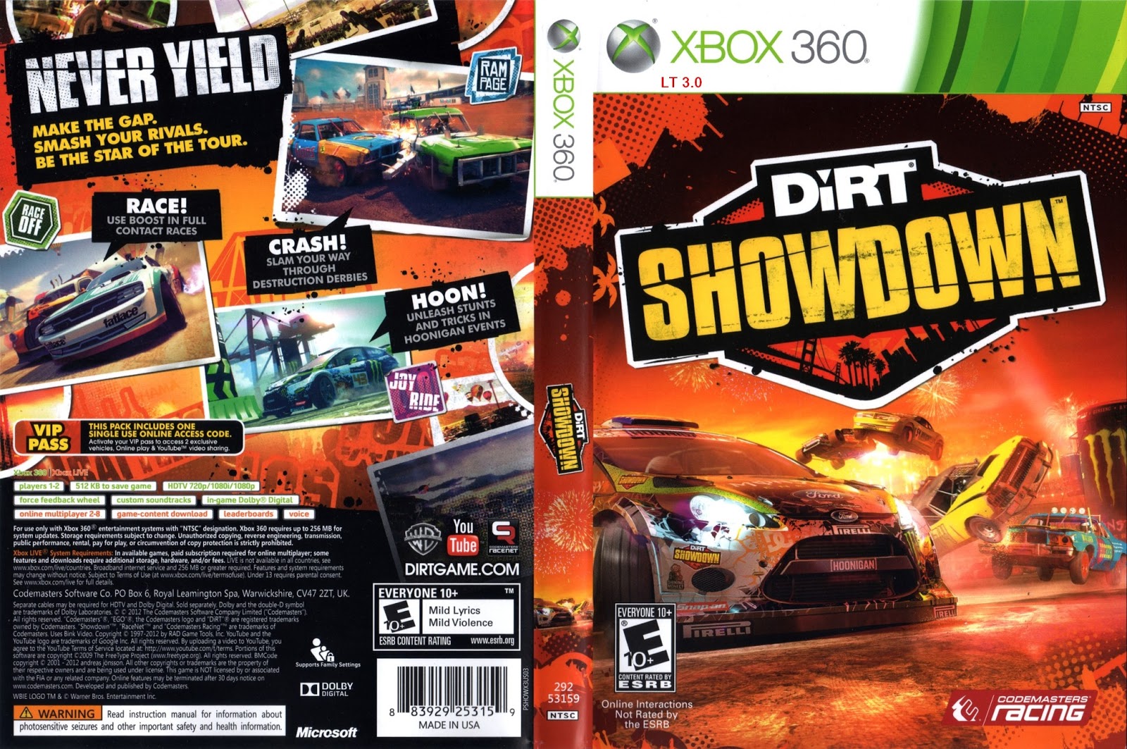 Код игры 360. Dirt Showdown Xbox 360 русская версия. Xbox 360/one Dirt Showdown. Dirt Showdown Xbox 360 обложка. Dirt Showdown (ps3).