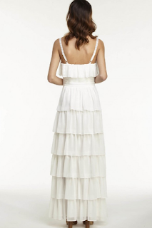 Robe longue a volants collection mariage en vue naf naf 2019