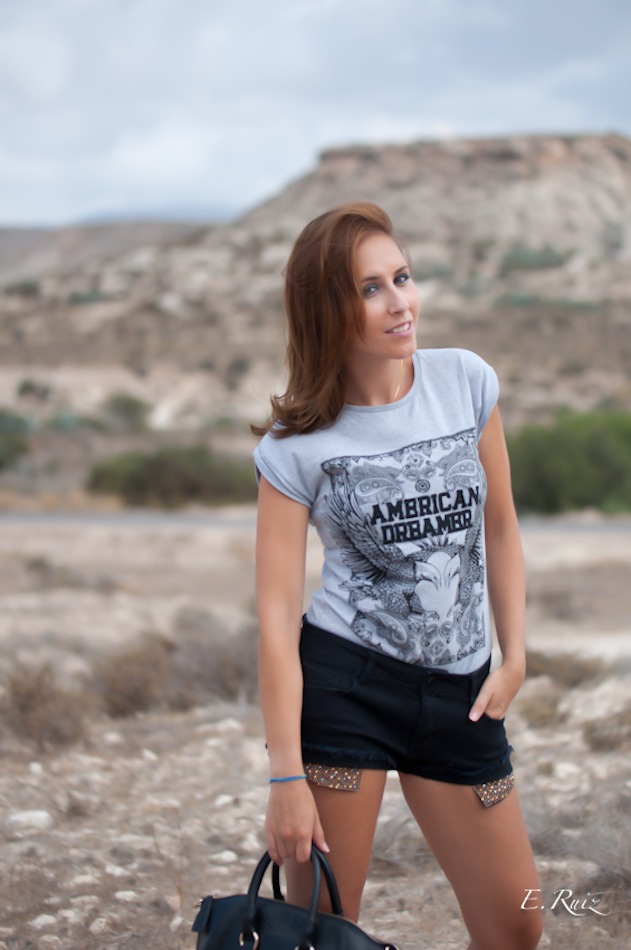 Look camisetas baratas + short tachuelas - NO SOY TU ESTILO