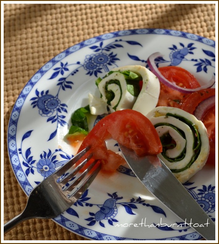 more than burnt toast Twisted Caprese Salad with Sea Grass Oil from l