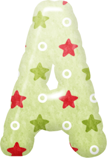 Alfabeto con Estrellas Verdes y Rojas. 