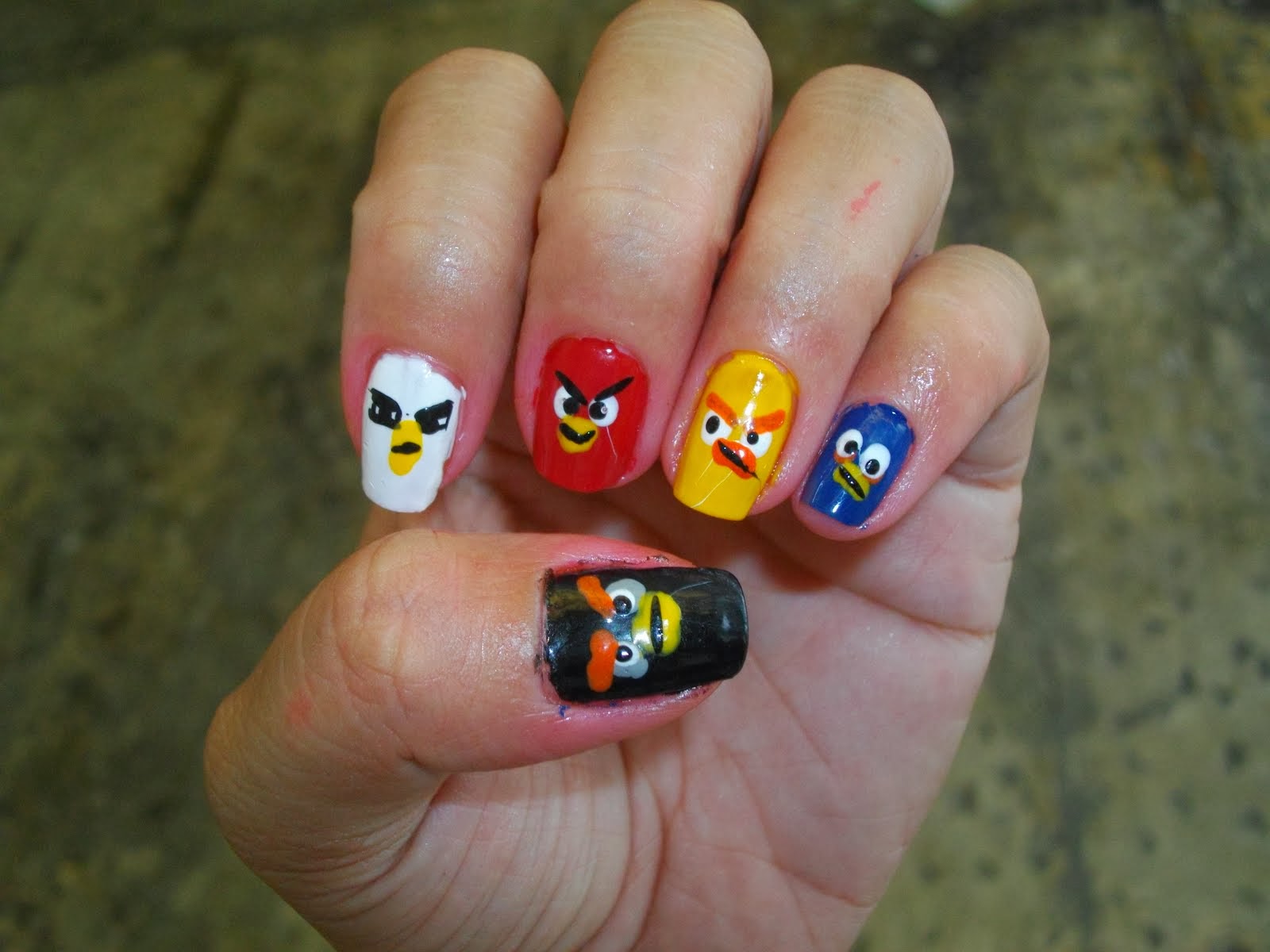 One Hundred Styles Angry Bird Nail Art Designs.