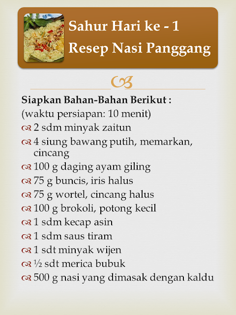 Menu Sahur Selama Sebulan Menu Sahur Selama Sebulan
