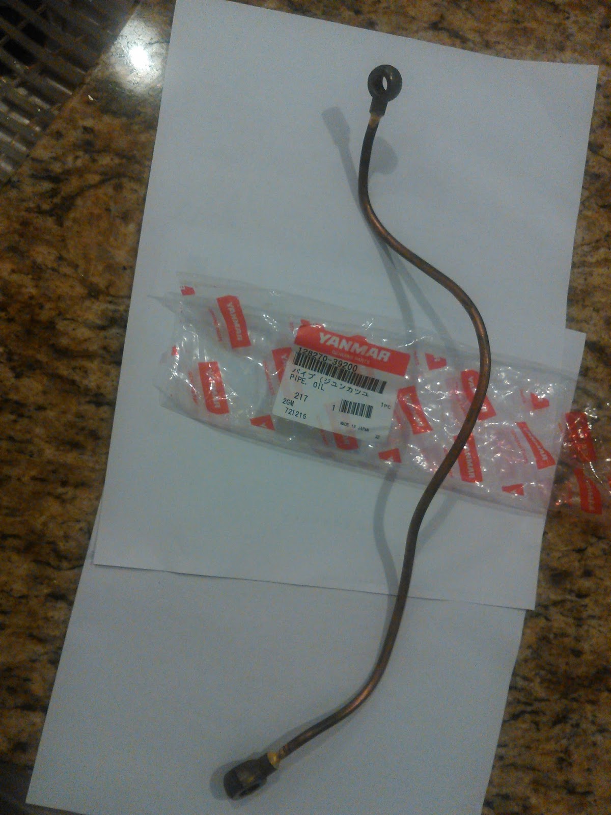 Care and feeding of Nordic Star Part II Yanmar 2GM Oil pipe replacement