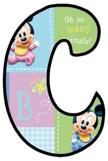 Mickey and Minnie Babies Letters. Letras de Minnie y Mickey Bebés.