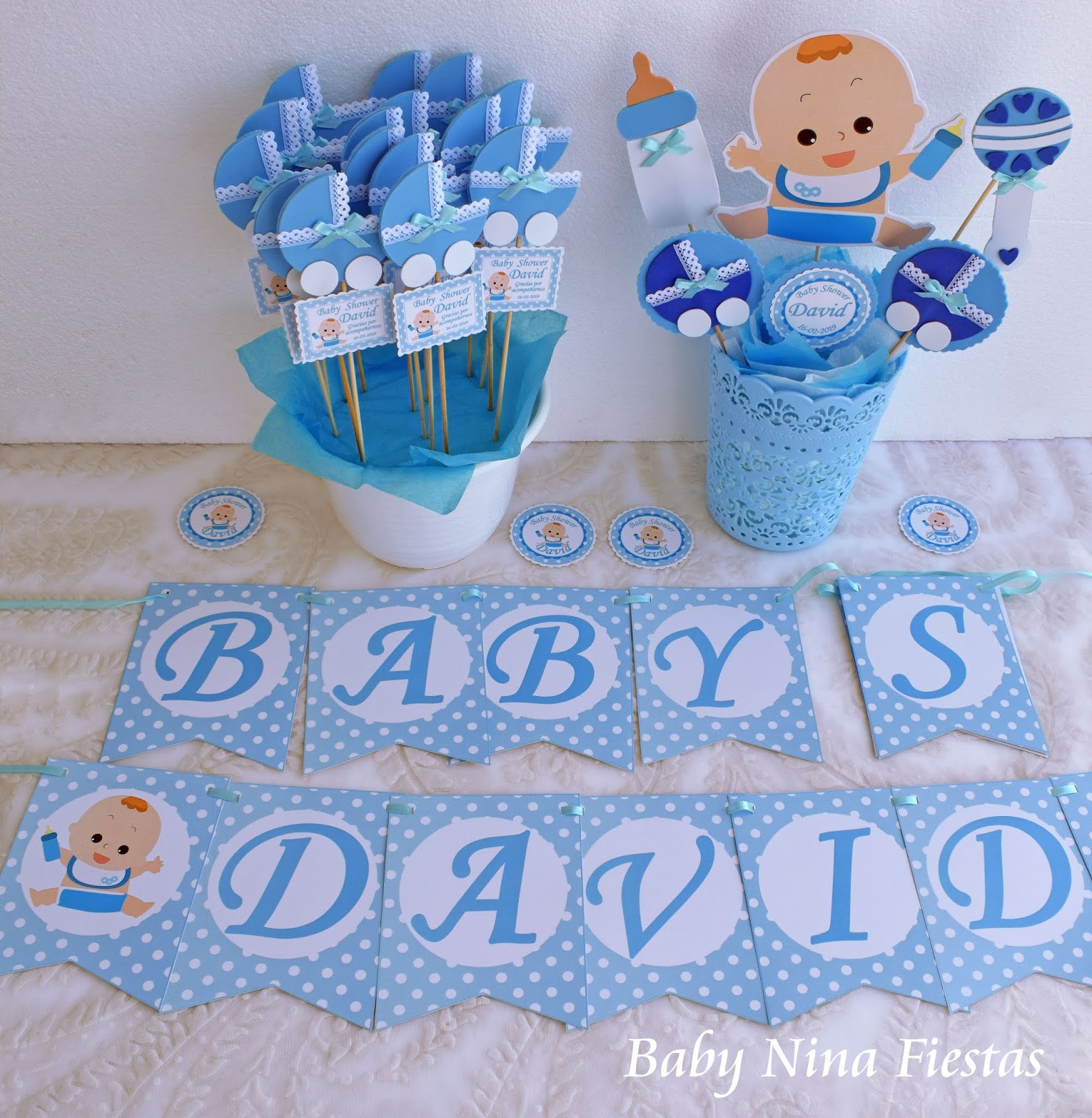 Baby Nina Fiestas Kit baby shower para David
